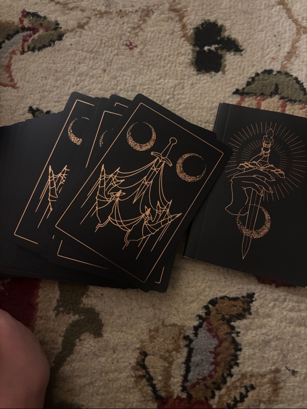 ✨ 🥀 Threads of Fate Oracle Rose Edition Deck - Black & Rose Gold ✨